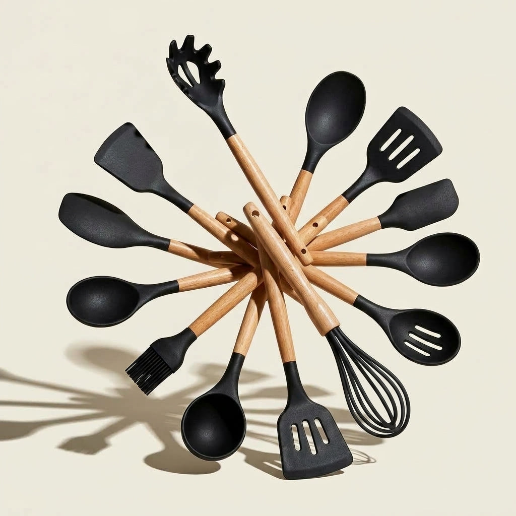 12 Piece High Quality Silicon Utencils Set